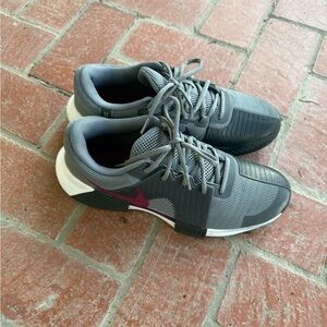 Nike Gray and Black Sneakers with Maroon Accent